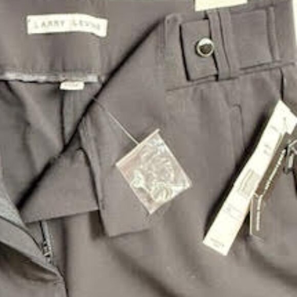Larry Levine NWT Black Slim Trouser Pants Workwear Stretch Dress Slacks Size 10 - Picture 3 of 7